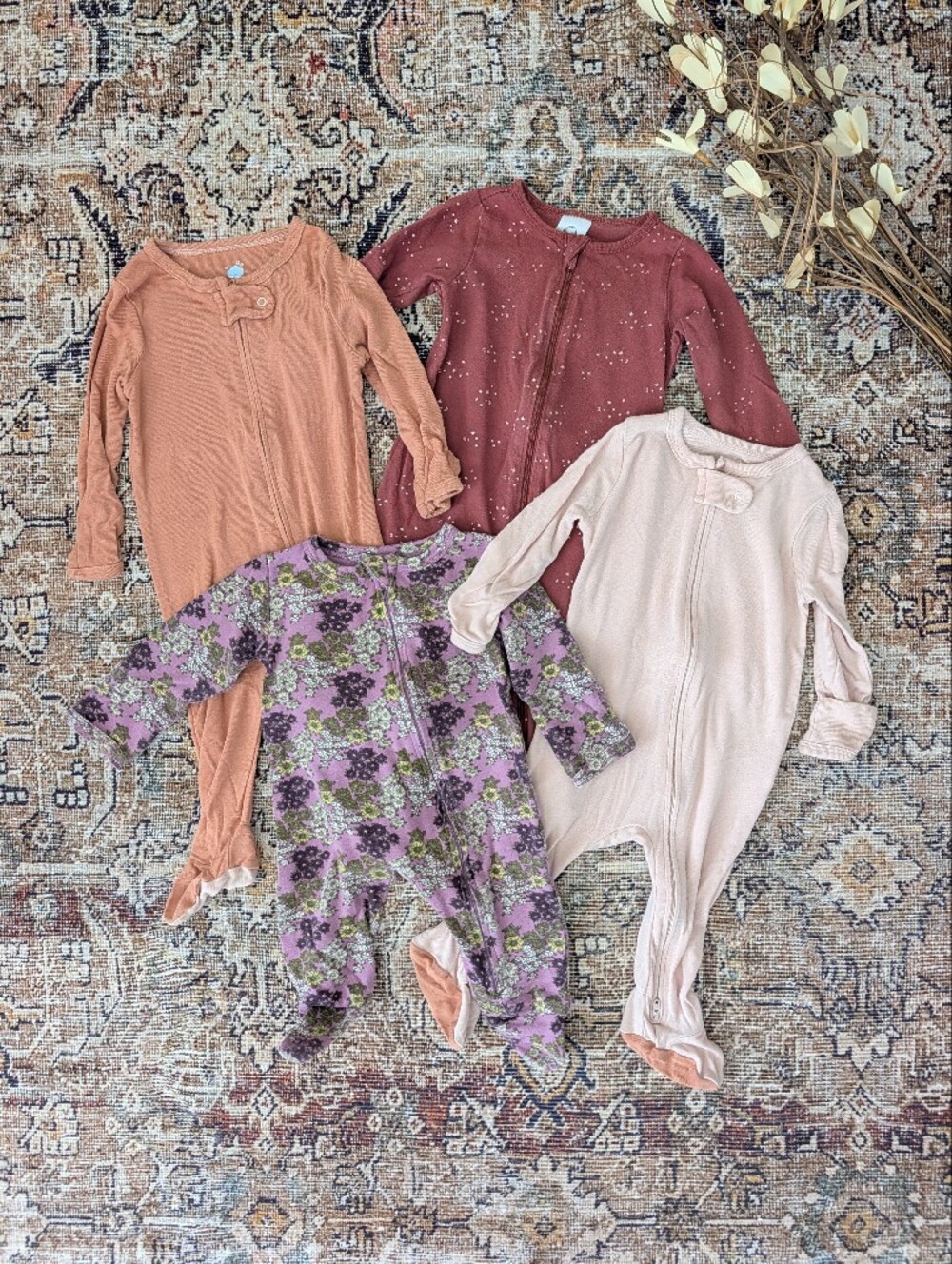 Baby girl footed sleeper bundle 3-6m